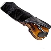 High Quality Oblong Shape Black Satin Fabric Violin Blanket for 4/4 Full Size Violin (Black)