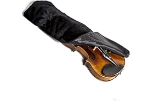 SKY High Quality Oblong Shape Black Satin Fabric Violin Blanket for 4/4 Full Size Violin (Black)