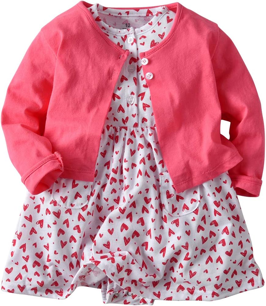 Baby Girl Long Sleeve Floral Romper Dress Skirt Casual Toddler Baby Girl Clothes Set Outfit