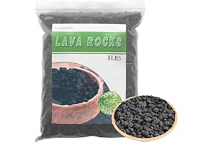 CARURBODY Black Lava Rocks for Plants -100% Pure Volcanic Rock No Dyes or Chemicals-Best Lava Stones Top Dressing for Cacti Succulents Plants,Bonsai-5LBS