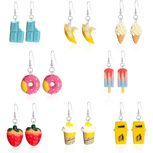 6 Paia di Orecchini Pendenti a Clip, Orecchini a Clip Colorati Non Forati in Resina con Unicorno Corona Arcobaleno Fiore Cuore Orecchini a Clip per Vestire Accessori per Gioielli da Principessa
