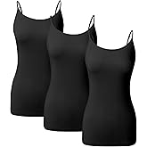 COLORFULLEAF Women's Long Tank Tops Bamboo Rayon Sleeveless Layering Camisole Summer Tank Tops for Women Undershirts 3 Pack