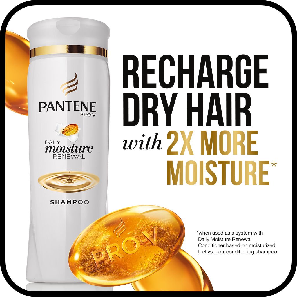 Amazon Com Pantene Pro V Shampoo Daily Moisture Renewal 12 6 Ounce Hair Shampoos Beauty
