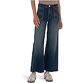 KUT from The Kloth Womens Meg High-Rise Porck Chop Front Pockets Wide Leg Raw Hem