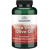 Swanson Extra Virgin Olive Oil - Natural Supplement Supporting Cardiovascular Health w/Essential Fatty Acids - Made w/Organic Cold-Pressed Olive Fruit - (120 Softgels, 1g Each)
