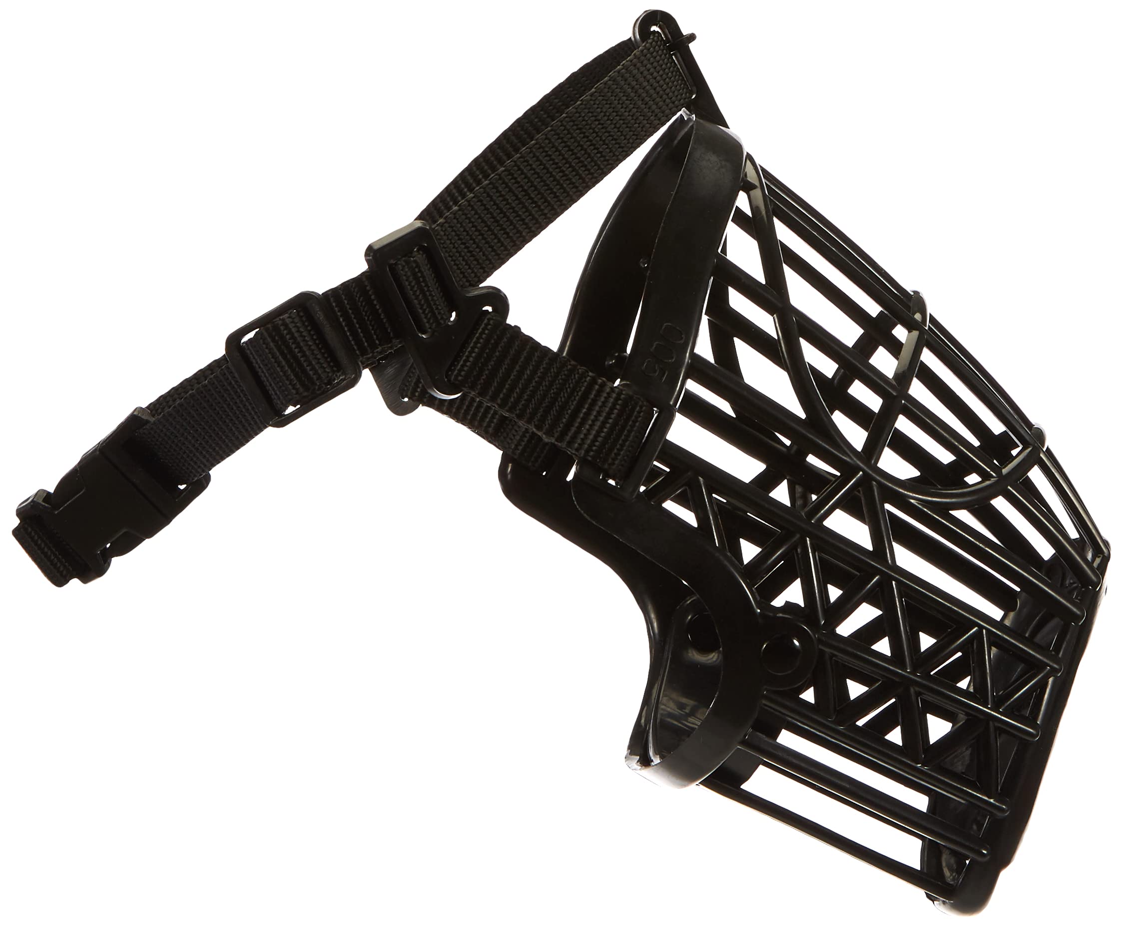 Trixie Plastic Dog Muzzle with Snout Nylon Strap, 26 cm, Large, Black