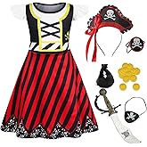 Eledobby Girls Pirate Costume Kids Halloween Dress Up Toddler Pirate Outfits Christmas Birthday Gift
