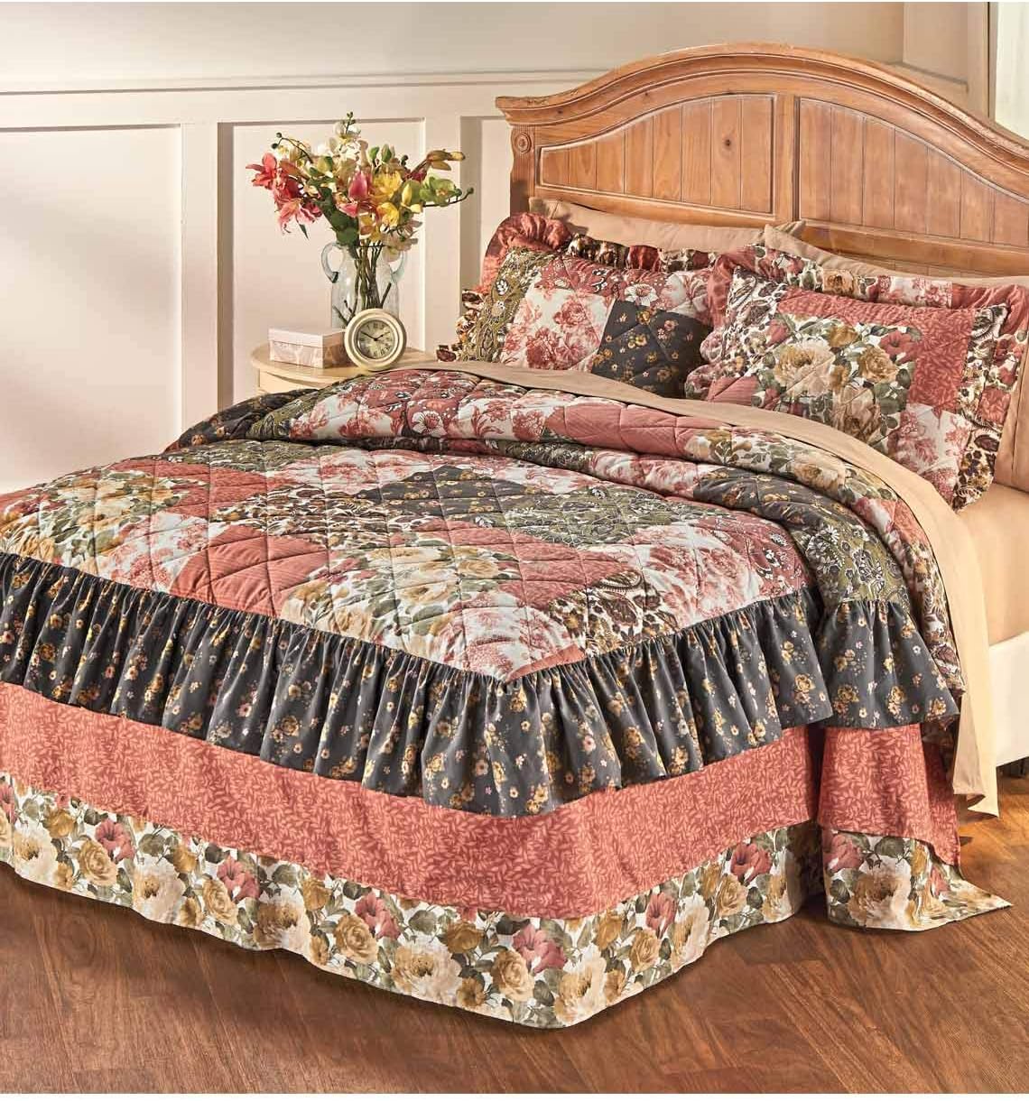 (80 Twin Size Floral, Color Bedspread, Ruffled Seraphina Gifts Wright