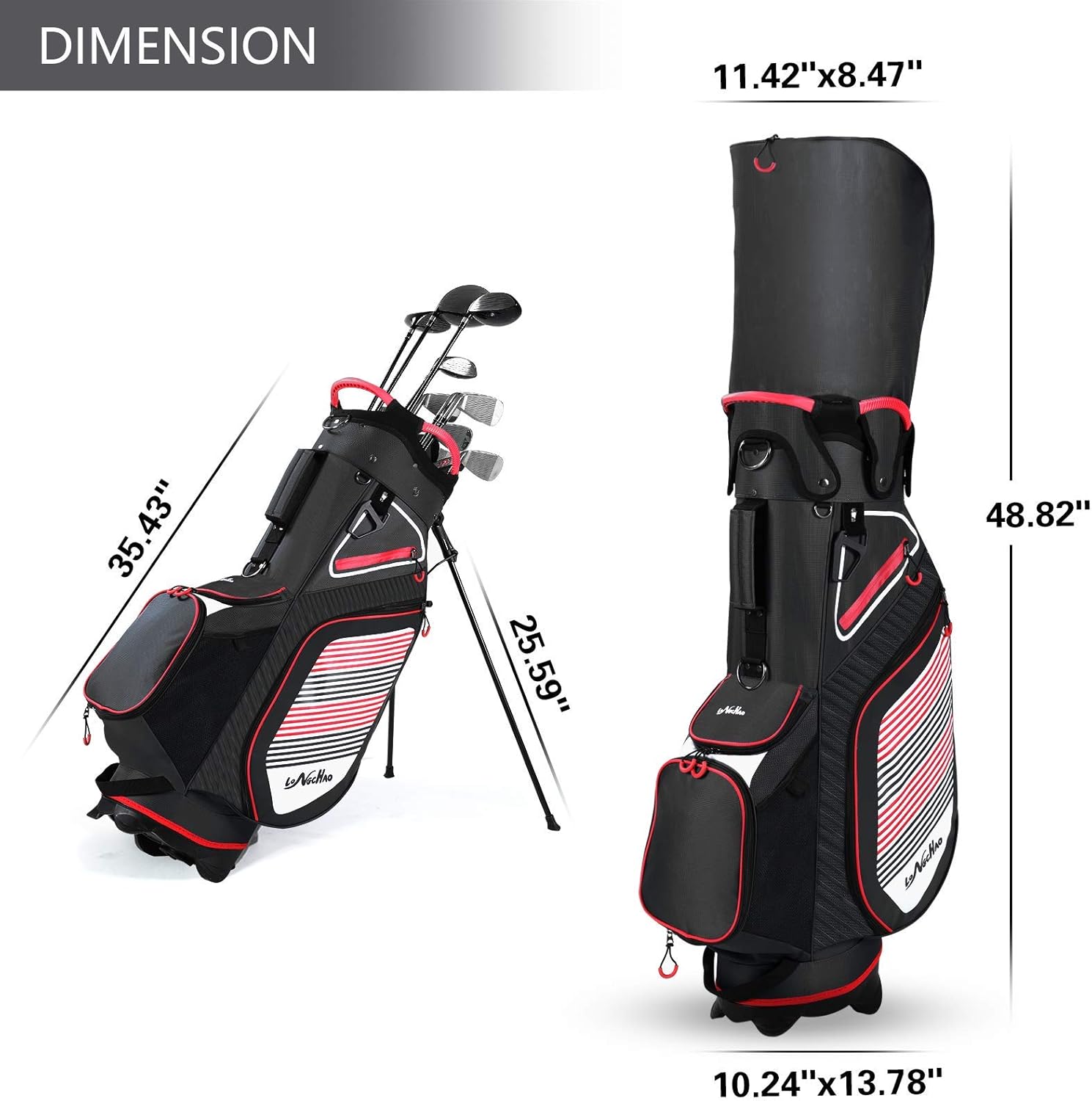 Golf Stand Bag 14 Way Divider, 6LB Lightweight Portable Walking/Riding Bags with Rain Hood & Straps : Sports & Outdoors