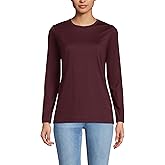 Lands' End Women's Relaxed American-Grown Supima Cotton Long Sleeve Crew Neck T-Shirt
