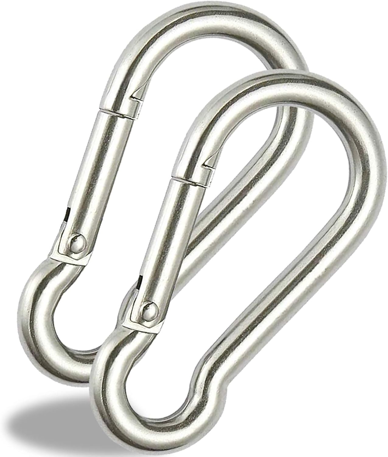 HOUKITS Carabiner Clip Heavy Duty 304 Stainless Steel Spring Snap Rope Hook 2.75 Inch 4pcs