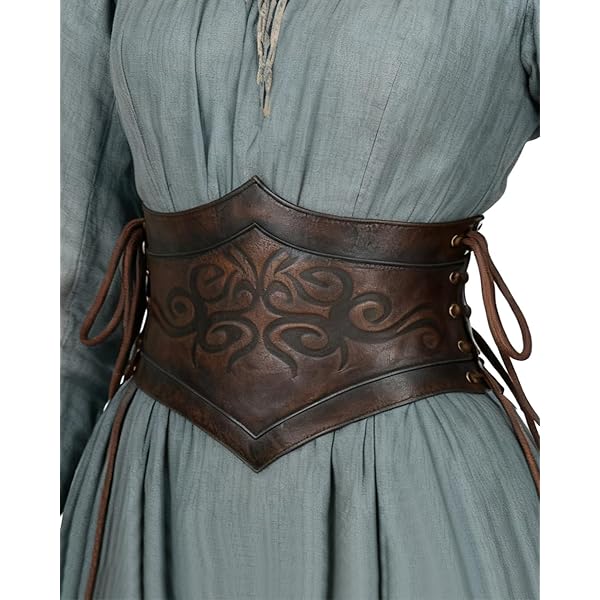 Women\'s Faux Leather Viking Belt with Troll Cross Medieval Renaissance Accessory L main image 3