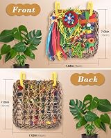 ERKOON Cockatiel Toys Foraging Wall Hanging Bird Toy Seagrass Shredding view 2