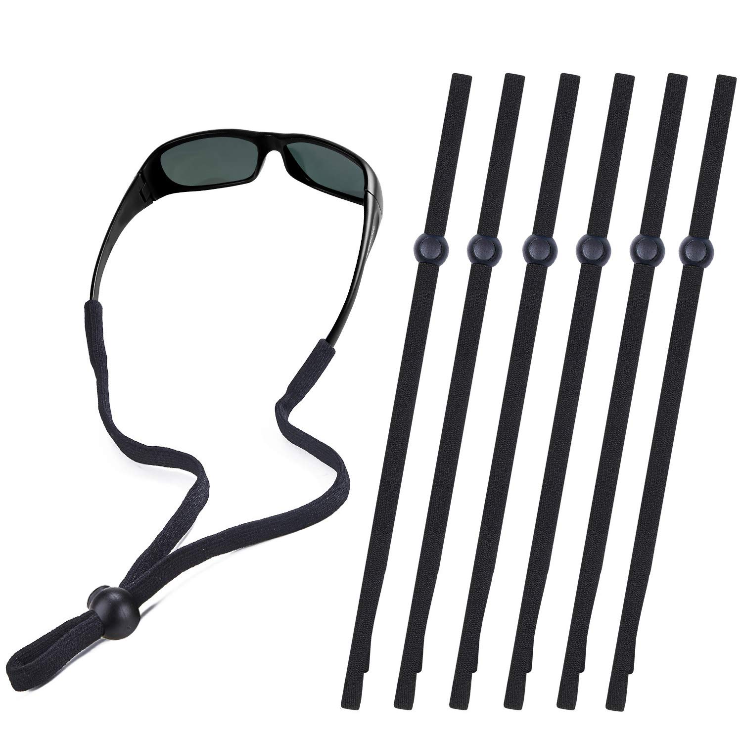 Photo 1 of SHINKODA Sunglass Strap, Sports Glasses Band, Adjustable Sun Glasses Cord Lanyard Neck Holders for Men Women Kids, Multipack, Black