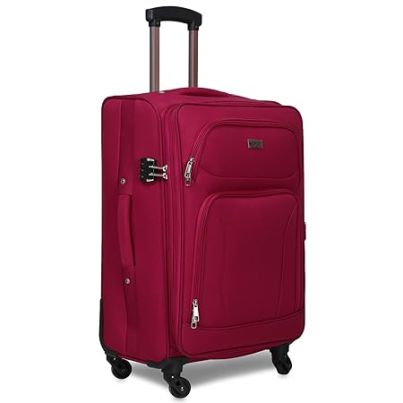 Novex Polyester 83 Litre Pink Soft Spinner Trolley Luggage