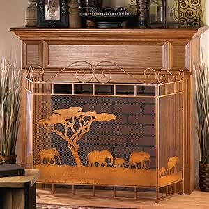 Salvachispas Chimenea Pantalla de Chimenea de Arco con 3 Paneles