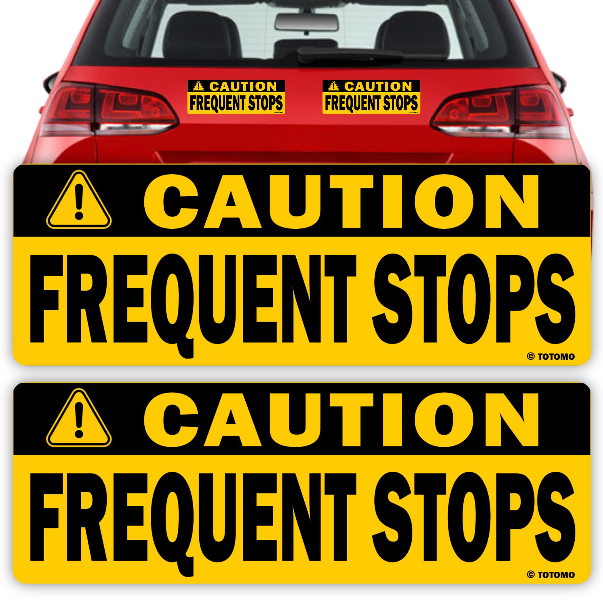 Photo 1 of TOTOMO Caution This Vehicle Makes Frequent Stops Magnet 10"X3.5" Reflective Magnetic Safety Warning Sign Sticker for Carrier delivery Fleet Car Truck Van Flex Driver (2 Pack)
