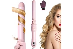 UOTJCNR 2024 Newest 28mm/1.1 inch Automatic Curling Wand Rotating Curling Iron for Long Short Hair, Automatic Hair Curler with LED Display, Professional Hair Waver Hair Styling Irons Fast Heating Wand
