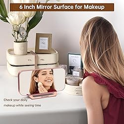 Peakeep Slim Digital Mirror Clock, Aesthetic Alarm
