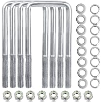 4-Pack Leaf Spring U-Bolt Clamp Kit – 2.5-Inch Galvanized Steel For Trucks, Boat & Utility Trailers