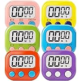 Digital Timer for Classroom Teachers Students, Magnetic Countdown Timer | Easy Timers for Kids Homework Study Kitchen Cooking Gym Game, 6 Pcs