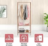 Youyijia Clothes Rail 60x151cm Heavy Duty Metal Garment Rack Coffee view 2