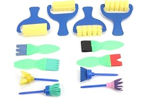 12Pcs Sponge Painting Brushes EVA Stamp Roller DIY Early Learning Tools Toddlers Kids Paint Set Ideal Gift Home Outdoor Activ