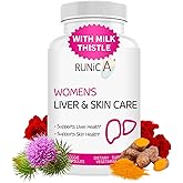 RUNICA 300 Milk Thistle 300mg Extract with Turmeric, Niacinamide & L-Glutathione, Liver Support Cleanse, Detox & Repair Supplement, Antioxidant Support for Women (30-Day Essentials Pack)