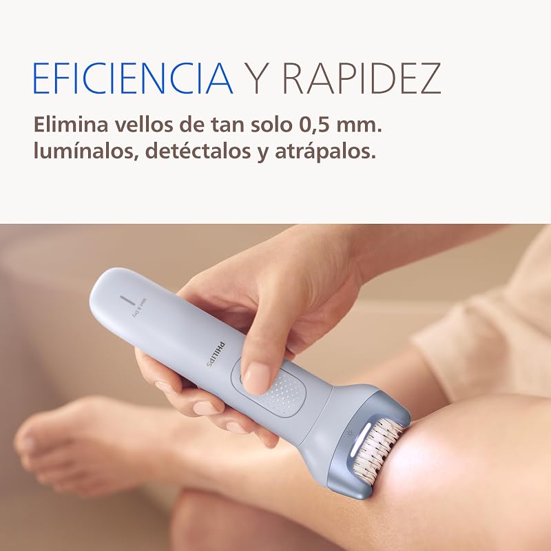 Depiladora Serie 8000 - Depiladora eléctrica inalámbrica, uso en seco y en mojado, para piernas y cuerpo, con tecnología ProGuide, 5 accesorios, 60 minutos de autonomía, modelo BRE709/00