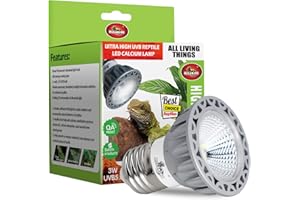 MCLANZOO UVB Reptile Light High Intensity LED Bulb 3W 5.0 Turtle Calcium Lamp Full Spectrum Sun Heat Lamp for Rainforest Reptile,Turtle,Bearded Dragons and Plants