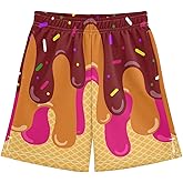 VIGTRO Boys Athletic Casual Shorts Gym Shorts Elastic Waist with Pockets, Summer Sports Outdoor Homewear for Kids Size 7-15Y