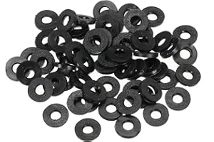 PATIKIL M4 Rubber Flat Washer, 120 Pack 4mm ID 9mm OD 1.2mm Thick Sealing Spacer Gasket Ring for Faucet Pipe Water Hose Faste