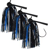 Reaction Tackle Football Jigs for Bass Fishing, Football Head Jig with Silicone Skirt for Pike, Walleye and Muskie Fishing (3-Pack)
