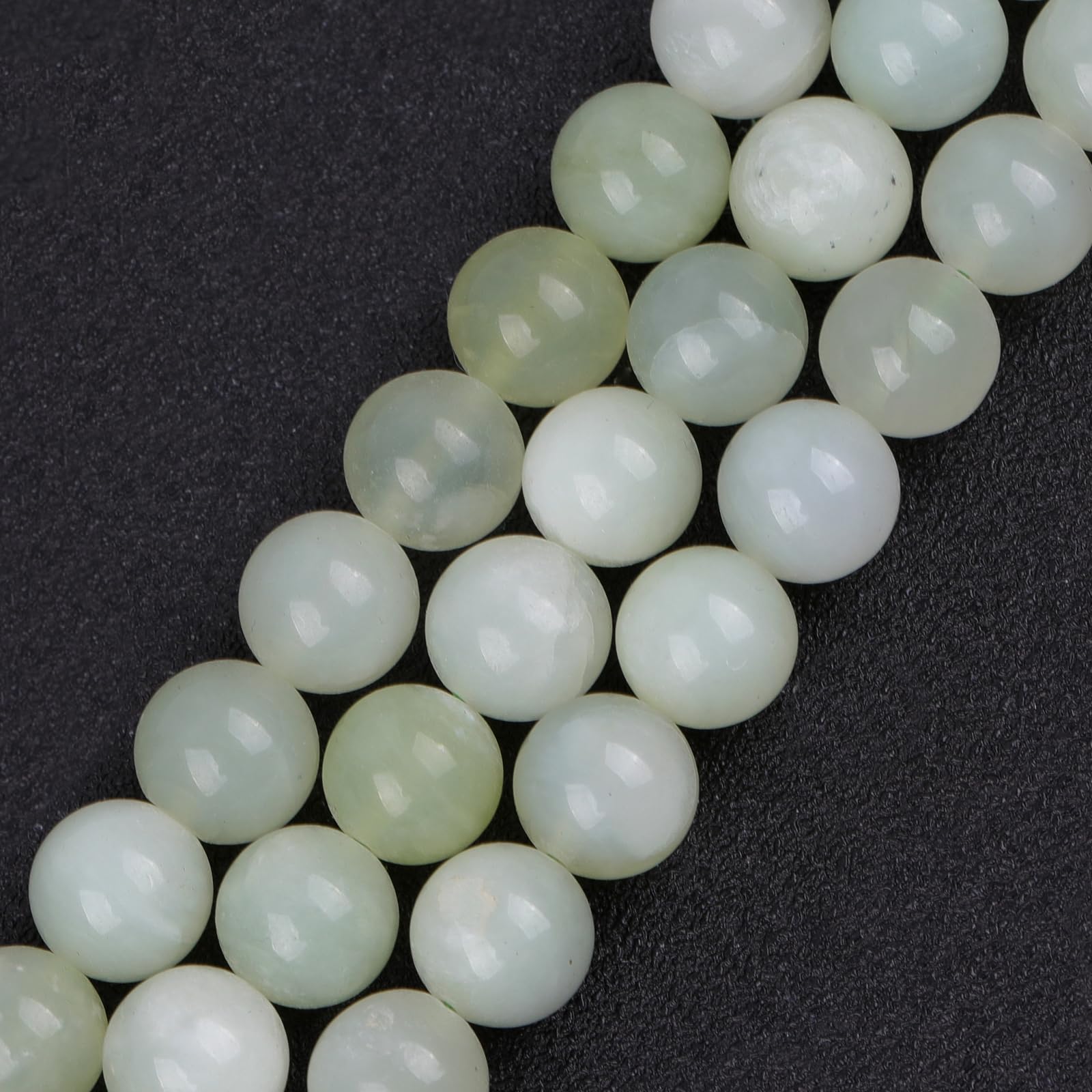 GEM-Inside Natural 10mm Hua Show Jade Round Gemstone Semi Precious Loose Beads for Jewellery Making 15''
