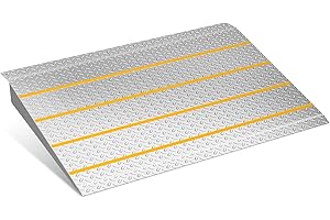 VLAENG Threshold Ramps for Doorways, 37.4" L Door Threshold Ramp, 3" Adjustable Height Portable Ramps for Wheelchairs, 800 Lbs Load for Home Steps Door Scooter Ramp Shed Handicap Ramp, Carbon Steel