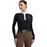 FitsT4 Sports Womens Equestrian Show Shirts UPF50 Long Sleeve Performance Horse Riding Tops with Cooling Mesh Panels