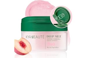 MYMERRY Cleansing Balm, Naturium Makeup Remover Balm for Sensitive Skin, Waterproof Mascara Makeup Remover, Face Eyes Lip Cleanser, Peach Scented, Coconut Oil, Vitamin E & Hyaluronic Acid, 2.65 Oz