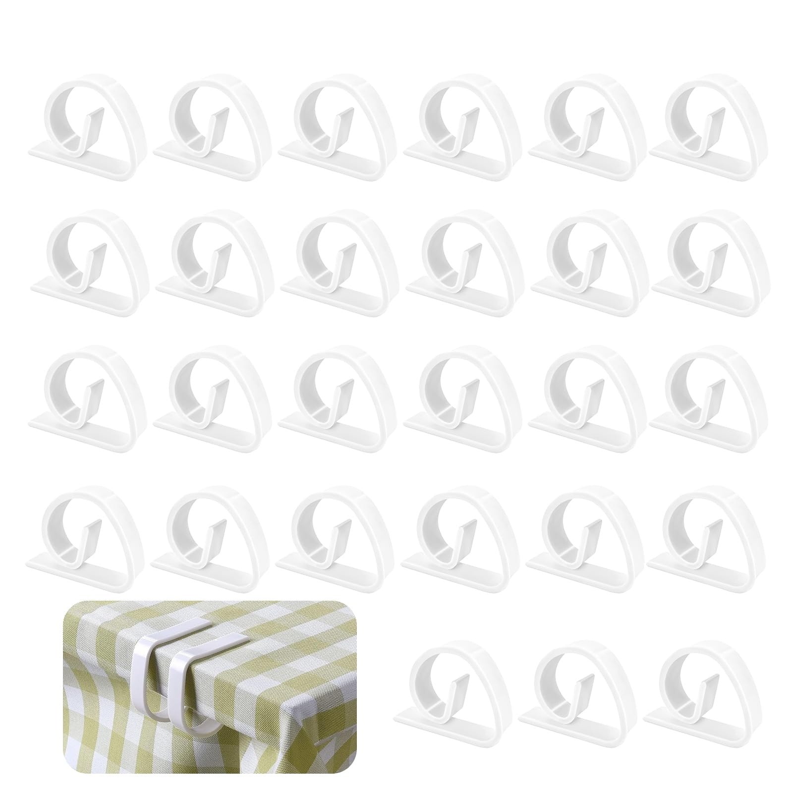 EnixwH 27 Pcs Tablecloth Clips, Stainless/Plastic Table Cloth Holders for Indoor Outdoor Events Garden Kitchen Office Restaurant Wedding Party