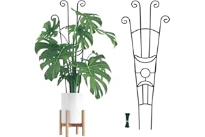COOMIN 32.6in Monstera Plant Support Stakes for Indoor Plants, Metal Garden Plant Trellis for Climbing Plants, Pothos Vine Snake Climber Support，2p