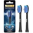 7MAGIC Model D36 Toothbrush Replacement Brush Heads, Electric Toothbrush Heads for Deep Cleaning, Durable and Effective, 2 Pack Replacement Toothbrush Heads, Black