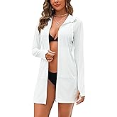 Bsubseach Women's UPF 50+ Swim Cover Up Sun Protection Hoodie SPF Jacket Lightweight Zip Long Sleeve Swimsuit Beach Cover Ups
