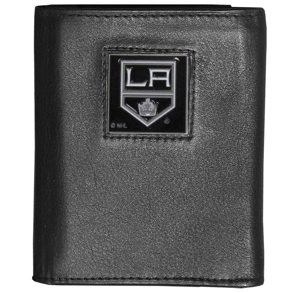 Siskiyou Sports NHL Mens Los Angeles Kings Deluxe Leather Tri-fold Wallet Packaged in Gift Box One Size Black