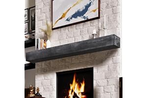 Weyderk Fireplace Mantel - 72 Inch Handcrafted Fireplace Mantel Shelf - Farmhouse Fireplace Mantle Shelves - Wall-Mounted Mantles for Over Fireplace - Floating Mantel 72 Inch, Grey