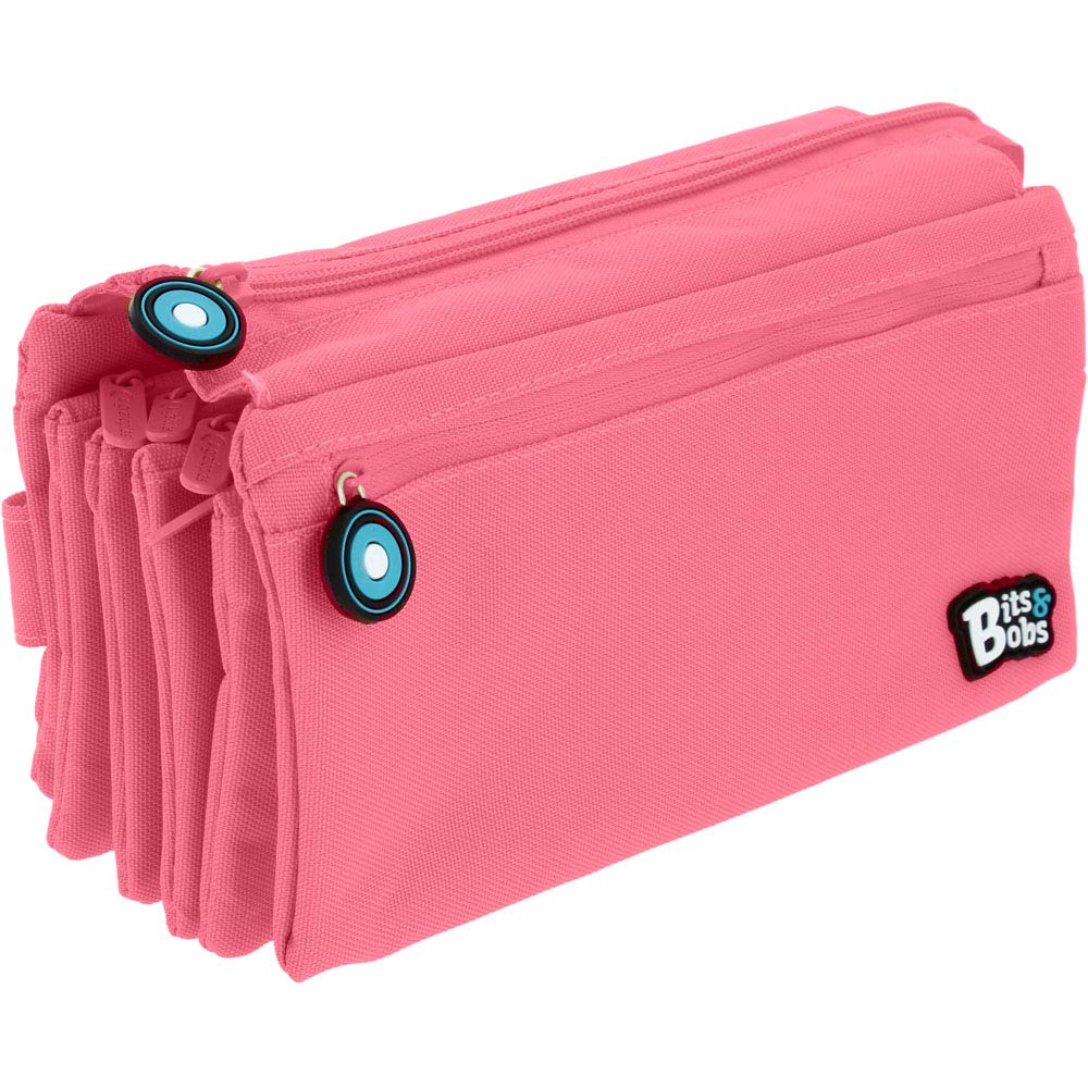 Grafoplass37543353 Bits & Bobs Pencil Case with Four Compartments, Pastel Pink, 23 x 12 cm