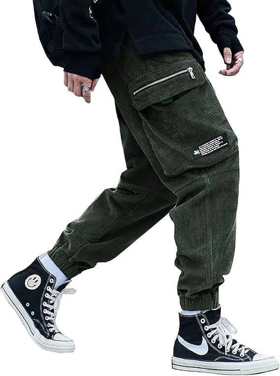Amazon Vaticon コーデュロイパンツ メンズ カーゴパンツ サルエル 厚手 テーパードパンツ ウエストゴム 4つポケット ゆったり ファション 大きいサイズ 秋冬 ロングパンツ 通販
