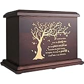 Cremation Memorial Urns for Human Ashes Adult Male Female, Wooden Urns Box and Casket for Ashes Men Women Child, Large Burial Funeral Urns for Ashes, Holds Up to 270 LBS