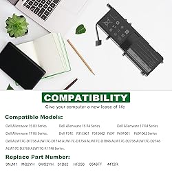 9NJM1 Laptop Battery for Dell Alienware 15 R3 R4 17