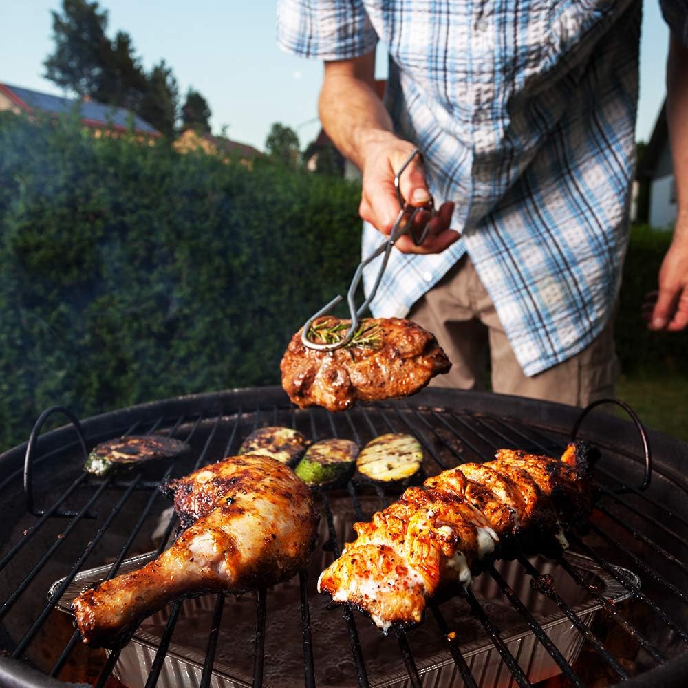 Aluminum Foil Grill Drip Pans - Bulk Pack of Durable Grill Trays – Disposable BBQ Grease Pans – Compatible with Weber Grills - Made in The USA - Also Great for Baking, Roasting & Cooking (Pack of 25) : Garden & Outdoor