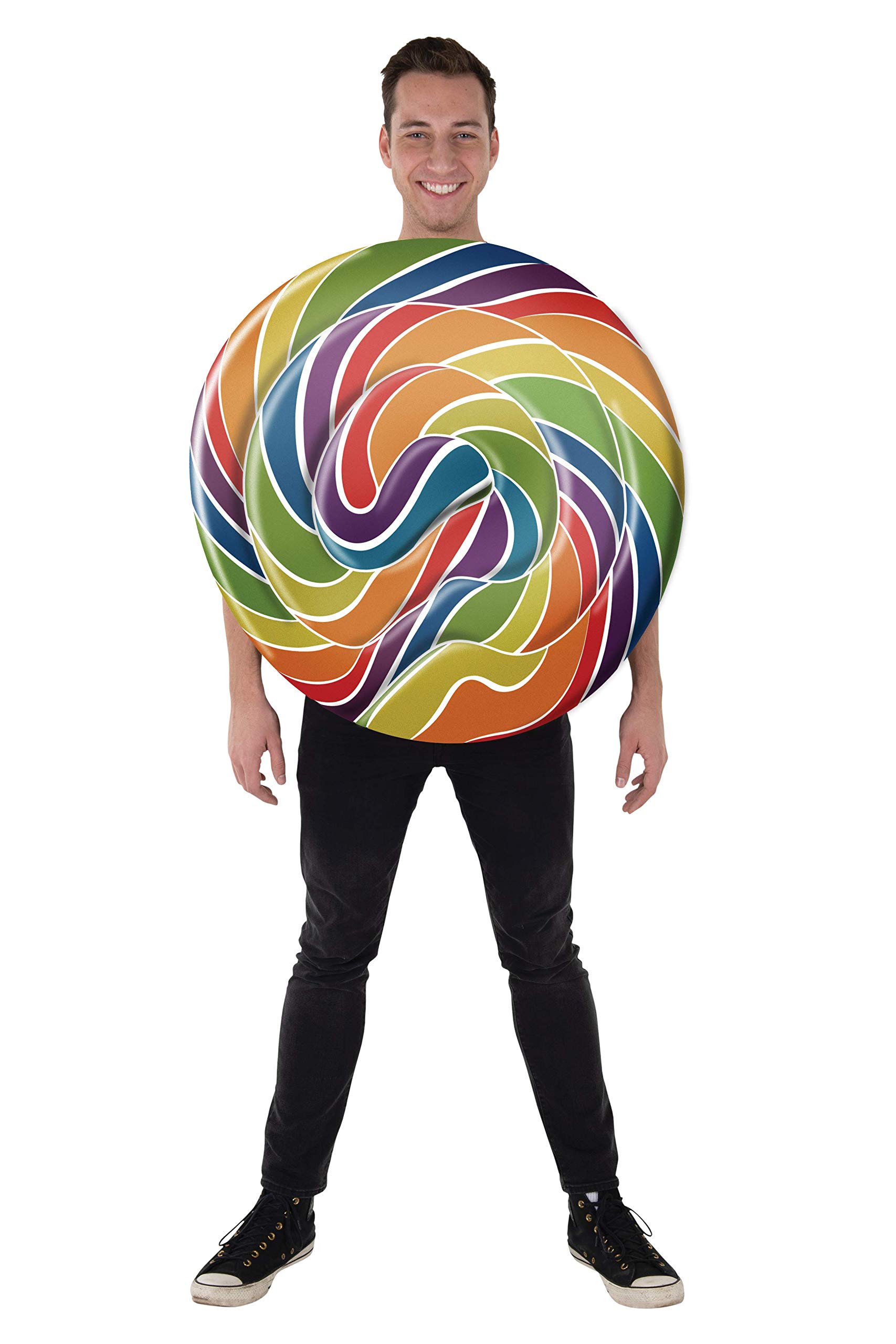 Dress Up America Lollipop Costume for Adults - Halloween Candyland Dress Up - Rainbow Candy Tunic