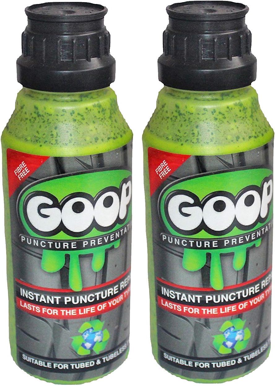 Goop tyre sealant * puncture repair motorbike * car tyre sealant * bicycle tyres sealant * 2 x 250ml bottles Made in UK